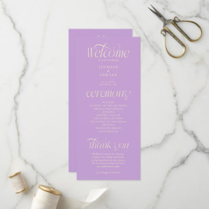 Moderne Typografie Wisteria Hochzeitsprogramm Programm