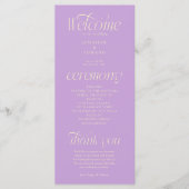 Moderne Typografie Wisteria Hochzeitsprogramm Programm (Vorderseite)