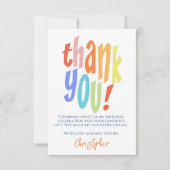 Moderne Typografie zum Geburtstag Dankeskarte (Vorderseite)