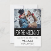 Moderne Typografie Zwei Foto Save the Date Karte (Rückseite)