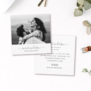 Moderne Typografin Minimal-Kalligrafie Quadratische Visitenkarte