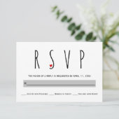 Moderne typografische blaue, graue Hochzeitskarte RSVP Karte (Stehend Vorderseite)