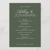 Moderne typografische Hochzeit Programm (Vorderseite)