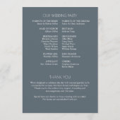 Moderne typografische Hochzeit Programm (Rückseite)