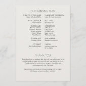 Moderne typografische Hochzeit Programm (Rückseite)