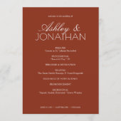 Moderne typografische Hochzeit Programm (Vorderseite)