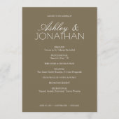 Moderne typografische Hochzeit Programm (Vorderseite)