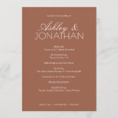 Moderne typografische Hochzeit Programm (Vorderseite)