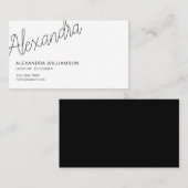 Moderne typografische Minimalfarbe Schwarz/Weiß Visitenkarte (Vorne/Hinten)