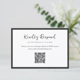 Moderne typografische minimalistische QR-Code-Hoch RSVP Karte