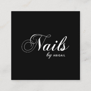 Moderne typografische Nägel mit QR-Code schwarz Quadratische Visitenkarte