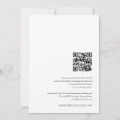 Moderne typografische Schwarz-Weiß-QR-Hochzeit Einladung (Rückseite)