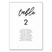 Moderne typografische Sitzkarten Tischnummer (Vorderseite)