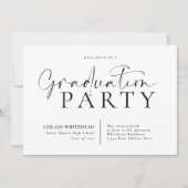 Moderne Typografy Graduation Party Einladung (Vorderseite)