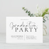 Moderne Typografy Graduation Party Einladung (Stehend Vorderseite)