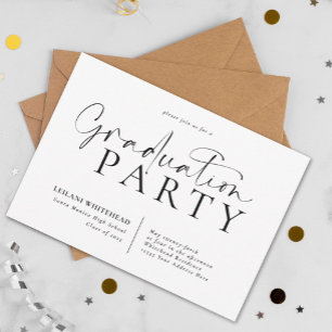 Moderne Typografy Graduation Party Einladung