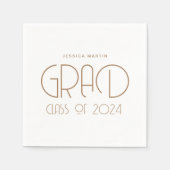 Moderne Typografy Graduation Party Serviette (Vorderseite)