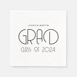 Moderne Typografy Graduation Party Serviette