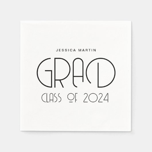 Moderne Typografy Graduation Party Serviette (Vorderseite)