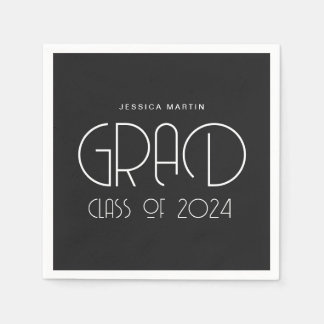Moderne Typografy Graduation Party Serviette