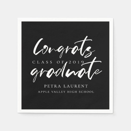 Moderne Typografy Graduation Party Serviette (Vorderseite)