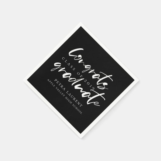 Moderne Typografy Graduation Party Serviette (Ecke)