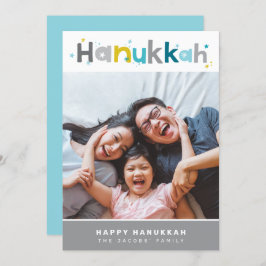 MODERNE TYPOGRAPHIE lustig buntes Foto Portrait Feiertagskarte