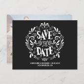 MODERNE TYPOGRAPHIE | Schwarz |SAVE THE DATE POSTC Ankündigungspostkarte (Vorne/Hinten)
