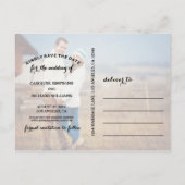 MODERNE TYPOGRAPHIE | Schwarz |SAVE THE DATE POSTC Ankündigungspostkarte (Rückseite)