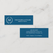 Moderne u. einfache Vertretungslehrer-Visitenkarte Mini Visitenkarte (Vorne/Hinten)