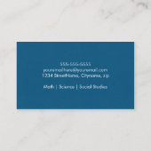 Moderne u. einfache Vertretungslehrer-Visitenkarte Visitenkarte (Rückseite)