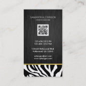 Moderne u. elegante Schwarzesu. Goldzebra-Streifen Visitenkarte (Rückseite)
