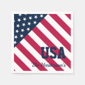 Moderne U.S.A. Flaggenfamilie Serviette (Vorderseite)