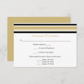 Moderne UAWG aus goldfarbenen und schwarzen Streif RSVP Karte (Vorne/Hinten)