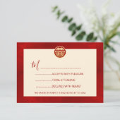 Moderne UAWG Chinesische Hochzeit RSVP Karte (Stehend Vorderseite)