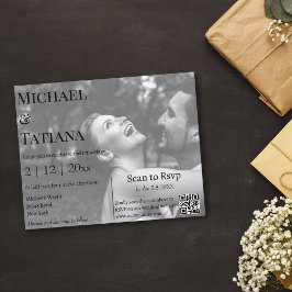 moderne uAwg qr Foto Hochzeitseinladung