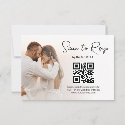moderne uAwg qr minimalistische Hochzeitskarte Ankündigung (Vorderseite)