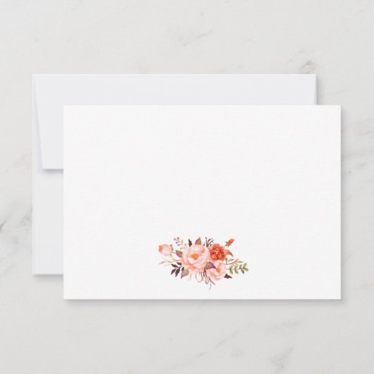 Moderne UAWG Wedding Coral Floral Gold RSVP Karte (Rückseite)
