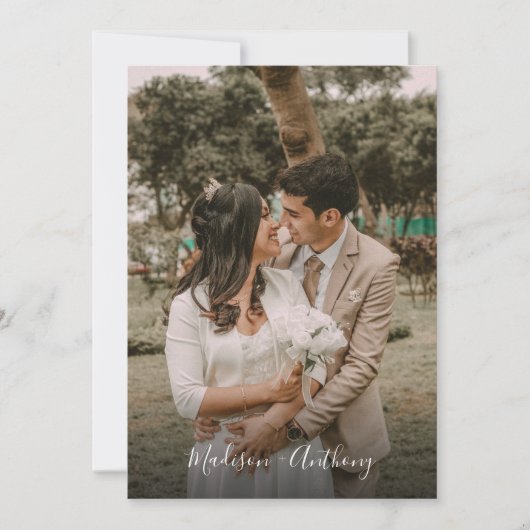 Moderne UAWG Wedding mit QR Code für Schwarz und W Einladung (Vorderseite)