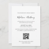 Moderne UAWG Wedding mit QR Code für Schwarz und W Einladung (Rückseite)