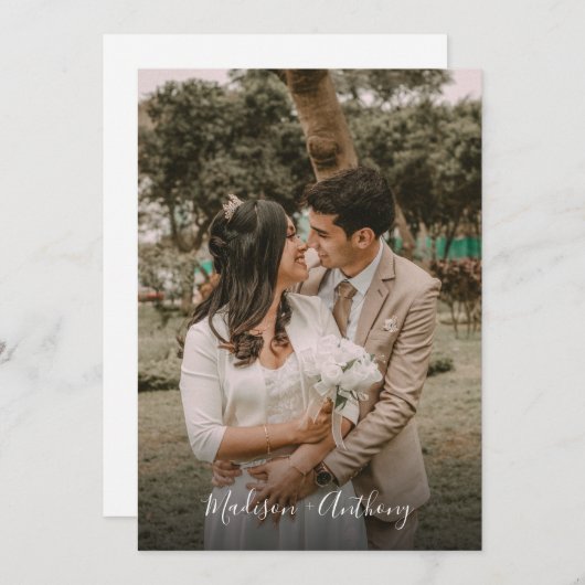 Moderne UAWG Wedding mit QR Code für Schwarz und W Einladung (Vorne/Hinten)