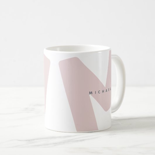 Moderne überarbeitete Mit Monogramm Anfangs- und N Kaffeetasse (VorderseiteRechts)