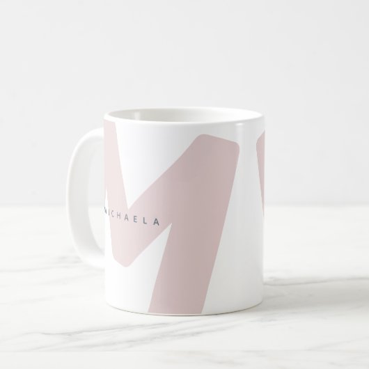Moderne überarbeitete Mit Monogramm Anfangs- und N Kaffeetasse (Vorderseite Links)