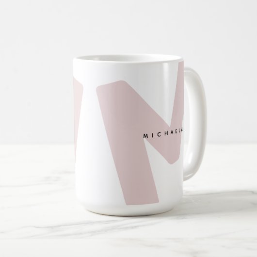 Moderne überarbeitete Mit Monogramm Anfangs- und N Kaffeetasse (VorderseiteRechts)