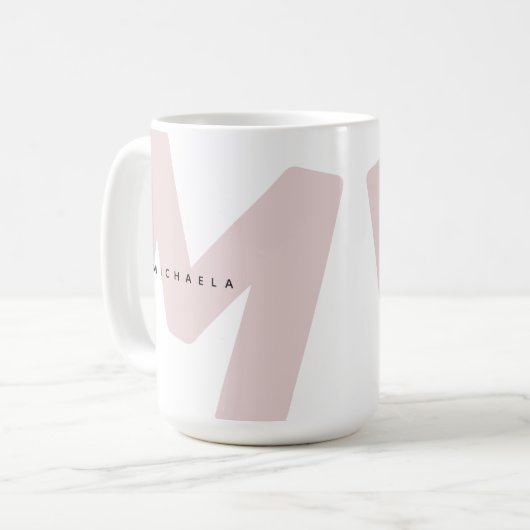 Moderne überarbeitete Mit Monogramm Anfangs- und N Kaffeetasse (Vorderseite Links)