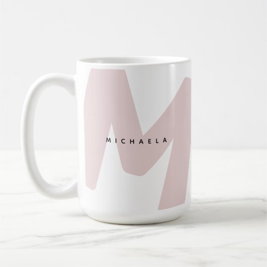 Moderne überarbeitete Mit Monogramm Anfangs- und N Kaffeetasse (Links)