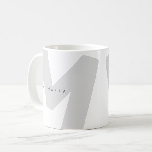 Moderne überarbeitete Mit Monogramm Anfangs- und N Kaffeetasse (Vorderseite Links)