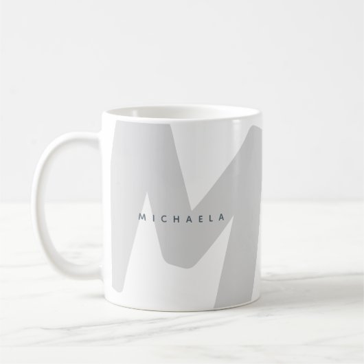 Moderne überarbeitete Mit Monogramm Anfangs- und N Kaffeetasse (Links)