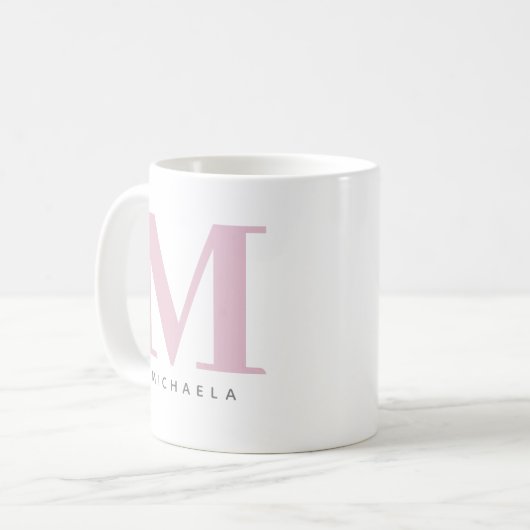 Moderne überarbeitete Mit Monogramm Anfangs- und N Kaffeetasse (Vorderseite Links)