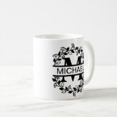 Moderne überarbeitete Mit Monogramm Anfangs- und N Kaffeetasse (VorderseiteRechts)